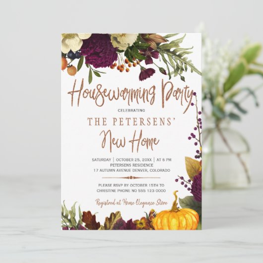 Najaars herfst rustige moderne typografie huisverw aankondiging (Staand voorkant)