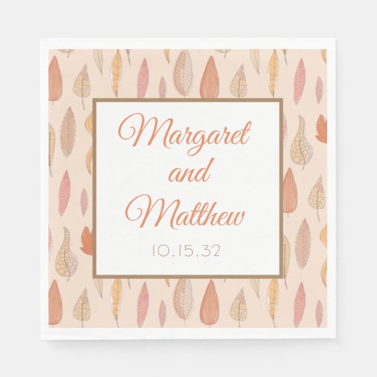 Najaars Herfst Season Personalized Wedding Napkins Servet (Voorkant)