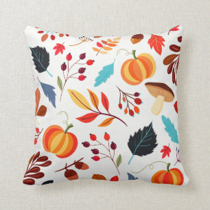 Najaars Herfst Season Pumpkins and Leaves Pillow Kussen