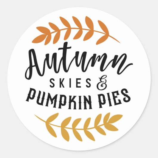 Najaars Herfst van Skies Pumpkin Pies Ronde Sticker (Voorkant)