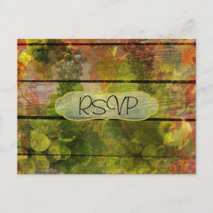 Najaars Herfst Vintage Wedding nodigt RSVP met fot Briefkaart