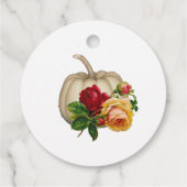Najaars Herfst White Pumpkin Red Rose Thanksgiving Bedankjes Labels (Achterkant)