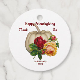 Najaars Herfst White Pumpkin Red Rose Thanksgiving Bedankjes Labels