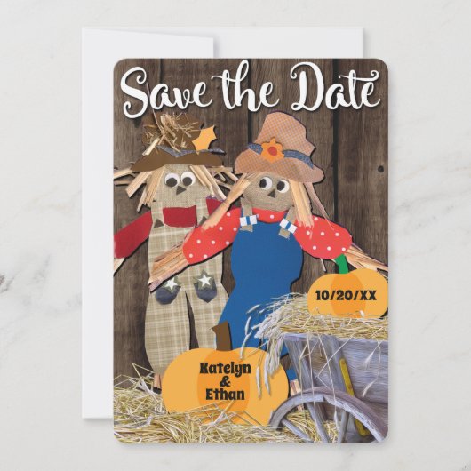 Najaars herfstegels vieren bruiloft save the date (Voorkant)