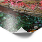 Najaars Japanse apelbladeren en omheining Foto Afdruk (Hoek)