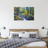 Najaars kleur bij Starvation Creek Herfsten 2 Canvas Afdruk (Insitu (Slaapkamer))