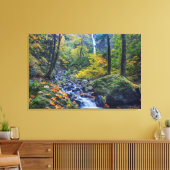 Najaars kleur bij Starvation Creek Herfsten 2 Canvas Afdruk (Insitu (Woonkamer))