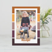 Najaars kleurenblok Thankful Photo Thanksgiving Kaart (Staand voorkant)