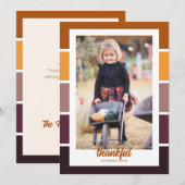Najaars kleurenblok Thankful Photo Thanksgiving Kaart (Voorkant / Achterkant)