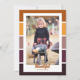 Najaars kleurenblok Thankful Photo Thanksgiving Kaart