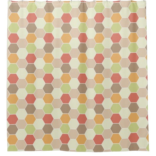 Najaars kleurenpatroon Honeycomb Douchegordijn (Voorkant)