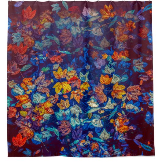 Najaars kleurrijke mantels die in het water drijve douchegordijn (Voorkant)