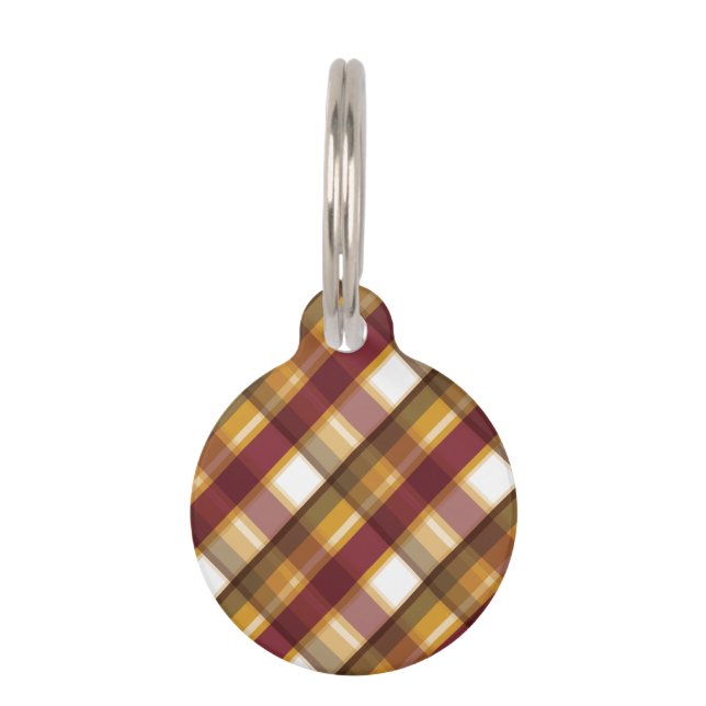 Najaars kleurspelpatroon en info van het pakket huisdierpenning (Voorkant)