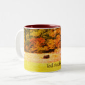 Najaars Koe velde Natuur Gepersonaliseerde kunst Tweekleurige Koffiemok (Voorkant links)