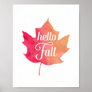 Najaars laat Hallo Herfst Typografie Quote Poster