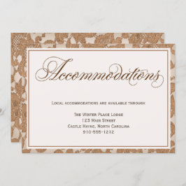 Najaars lace Wedding Accommodatie Enclosure Card Kaart