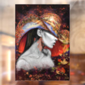 Najaars-Lady Window Cling - Kunst schilderen Raamsticker (Vel 2)