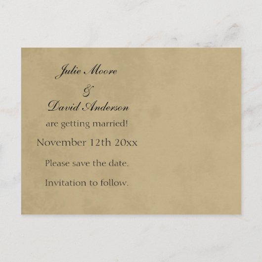 Najaars landthema sparen de datum bruiloft aankondigingskaart (Achterkant)