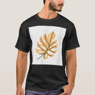 Najaars Leaf Light Brown Tree Leaf Print Decor Gi T-shirt