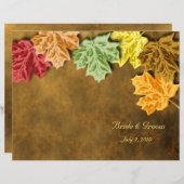 Najaars Leaves Folded Wedding Program (Voorkant / Achterkant)