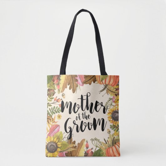 Najaars Leaves Pumpkin Wedding Moeder van de Groom Tote Bag (Voorkant)