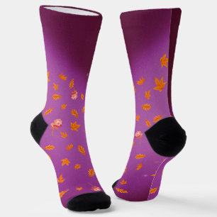 Najaars Leaves & Rozen Sustainable Crew Sock Sokken