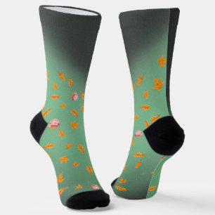 Najaars Leaves & Rozen Sustainable Crew Sock Sokken