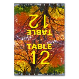 Najaars Leaves Wedding Folded Table Kaart