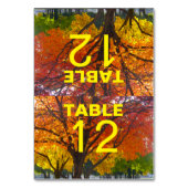 Najaars Leaves Wedding Folded Table Kaart (Voorkant)