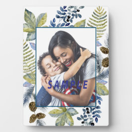 Najaars Lijst blauw foto-sjabloon Fotoplaat