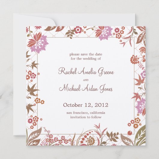 Najaars Medley Save the Date Wedding Card (Voorkant)