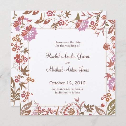 Najaars Medley Save the Date Wedding Card (Voorkant / Achterkant)