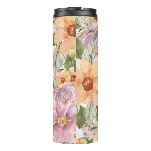 Najaars Modern botanische Elegant waterverf art. Thermosbeker (Achterkant)