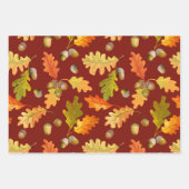 Najaars Natuur van eikenbladeren en eikels Inpakpapier Vel (Voorkant 3)