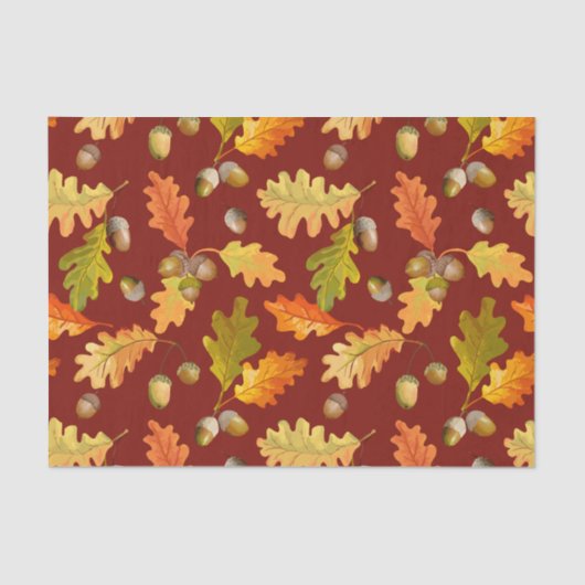 Najaars Natuur van eikenbladeren en eikels Tissuepapier (Voorkant)
