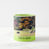 Najaars Natuur van het Gebied van de Koe Gepersona Tweekleurige Koffiemok (Center)