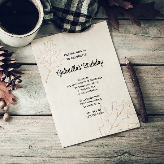 Najaars Oak Leaves Birthday Kaart