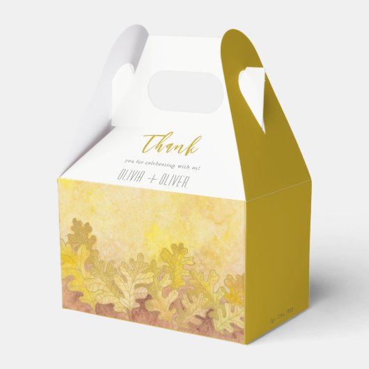 Najaars Oak Leaves Wedding Bedankdoosjes (Voorkant Zijde)