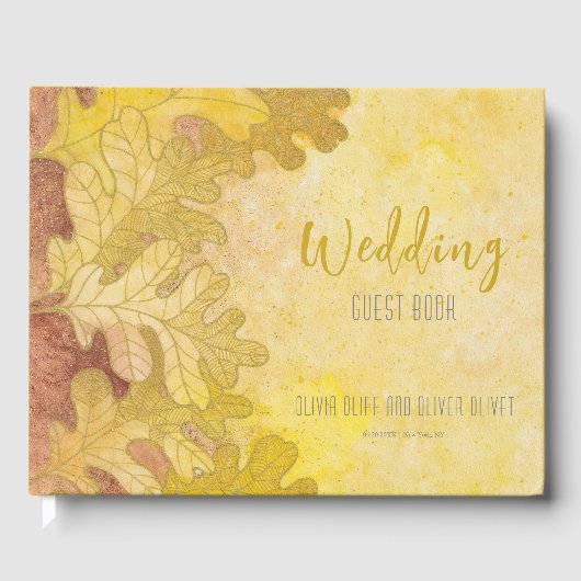 Najaars Oak Leaves Wedding Gastenboek (Voorkant)
