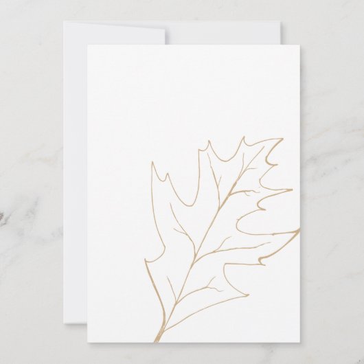 Najaars Oak Leaves Wedding Kaart (Achterkant)