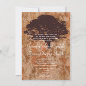 Najaars Oak Tree Silhouette Fall Weddenschap Kaart (Voorkant)