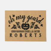 Najaars Oh mijn Gourd Custom Rustic Burlap Herfst Deurmat (Voorkant)