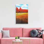 Najaars Oranje bladbomen schilderen Canvas Afdruk (Insitu (Woonkamer))