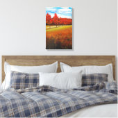 Najaars Oranje bladbomen schilderen Canvas Afdruk (Insitu (Slaapkamer))
