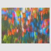 Najaars oranje, blauw, groen abstract schilderen tissuepapier (Voorkant)