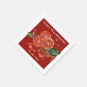 Najaars Oranje cirkels kaneelteken in rood Servet (Hoek)