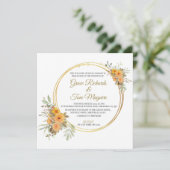 Najaars Oranje goudweddenschappen uitnodigen Kaart (Staand voorkant)