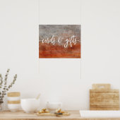 Najaars Oranje grijze bruiloft en cadeaus Poster (Keuken)