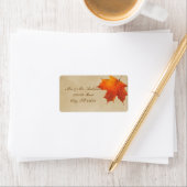 Najaars Oranje Herfst in Love Leaves Wedding Etiket (Insitu)