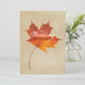Najaars Oranje Herfst in Love Leaves Wedding Kaart (Staand voorkant)